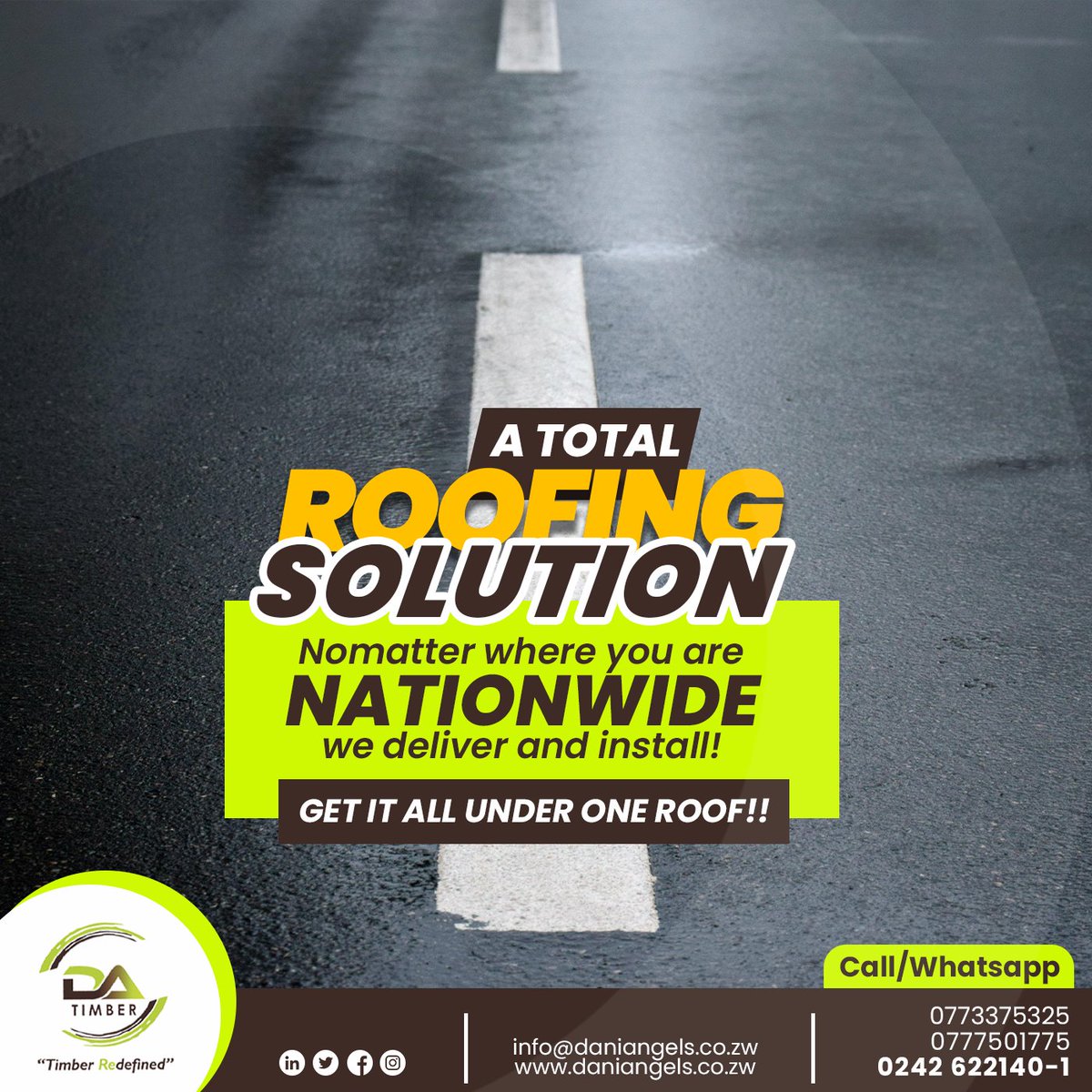 DA_Timber_'s tweet photo. #GET IT ALL DONE UNDER ONE ROOF.
DA TIMBER , A TOTAL ROOFING SOLUTION.
We install and deliver nationwide.
#DATIMBER #Timberredefined #Roofingsheets #Roofingtimber #Prefabricatedtrusses #RoofingAccessories https://t.co/rAGDWrHrXG