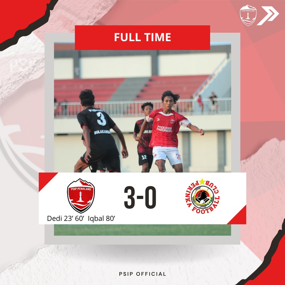 officialpsip's tweet photo. Hasil Akhir Laga Uji Coba melawan PERINKA FC TEGAL Unggul 3-0

Jangan cepat puas, Tetap berbenah dan memperbaiki untuk menuju kemenangan✊✊
#psippemalang #liga3jateng https://t.co/rVuua678cm