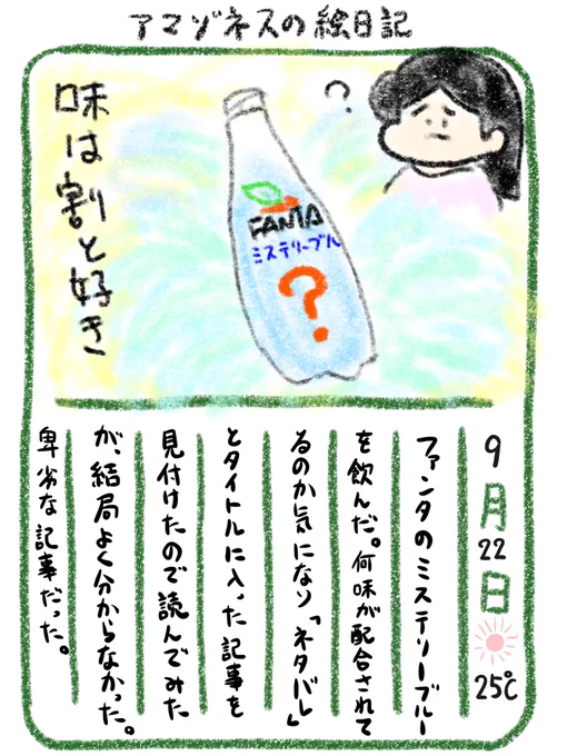 【絵日記】青りんごとマスカットが入ってるような気がする… 