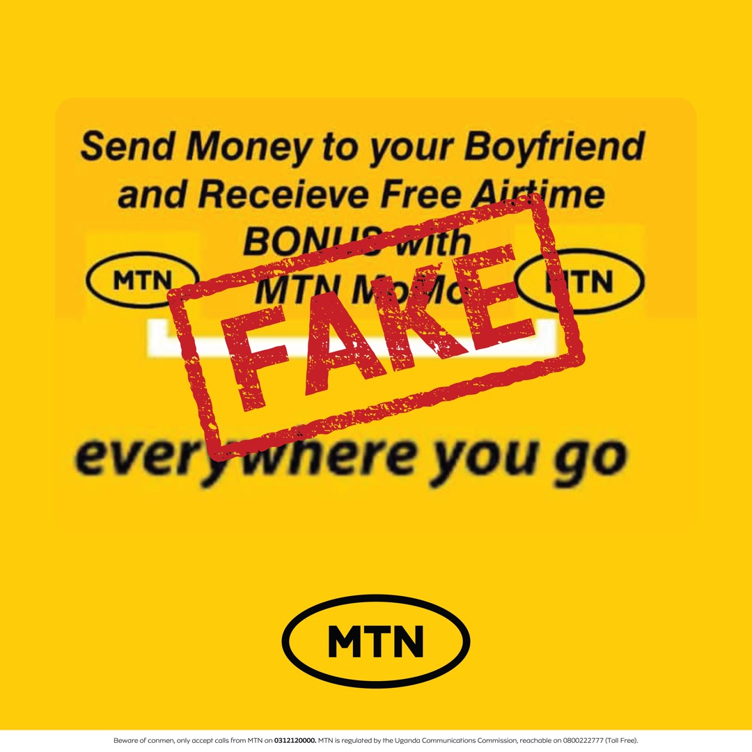 Dear #MTNMoMo customers, do not participate in this FAKE promotion. #StopBafere, always check @mtnug and @mtnmomoug official Social Media pages for our official promotions.