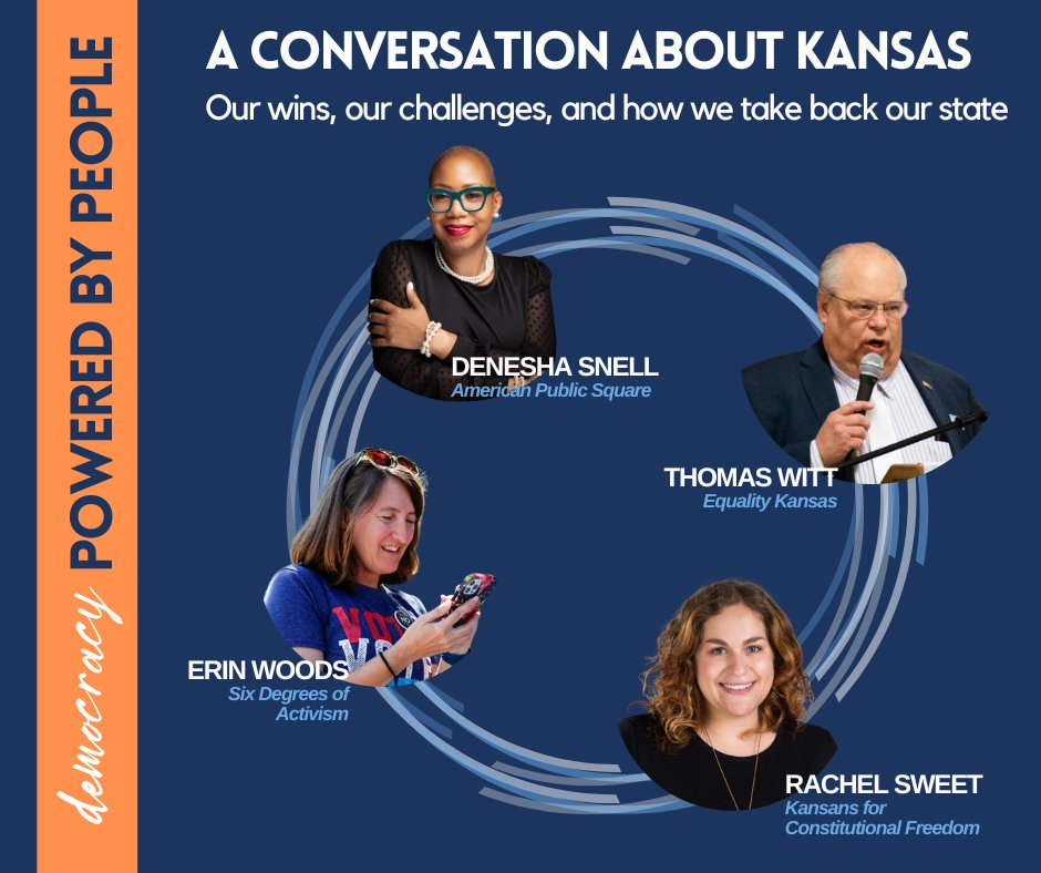 ksmainstream's tweet photo. Join us at the GOTV Gala on 10/19 for a powerful conversation with our honorees – led by special guest Denesha Snell of @AmPublicSquare – about KS democracy, our recent wins, and how we're going to keep mobilizing to get out the vote this election! #ksleg https://t.co/TgN58UT8pg https://t.co/XsWIWKVAGM