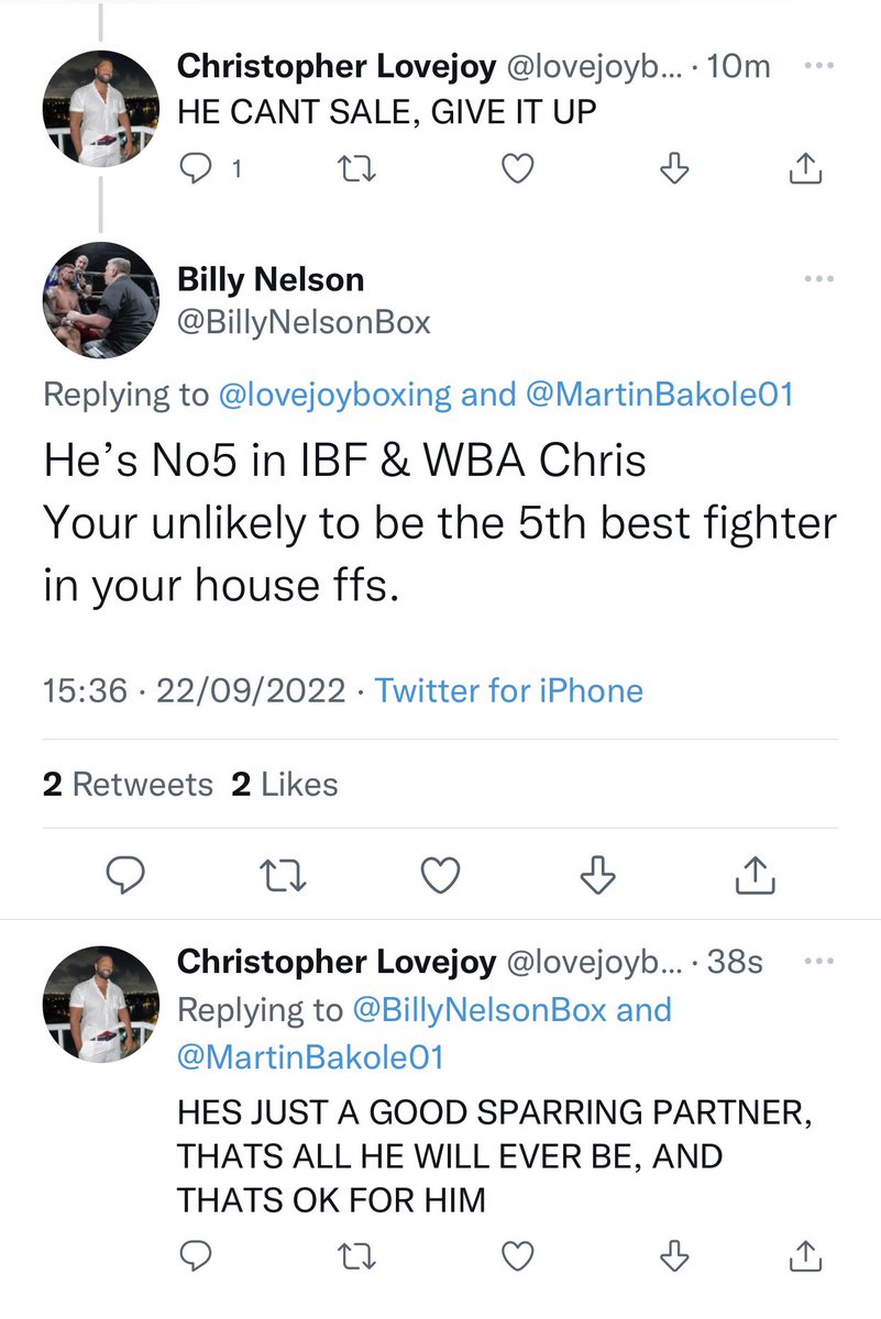 🥊

@BillyNelsonBox & @lovejoyboxing enjoying a little social media spat 👀

These past few days of Twitter feuds have been nuts‼️

#SimBoxx