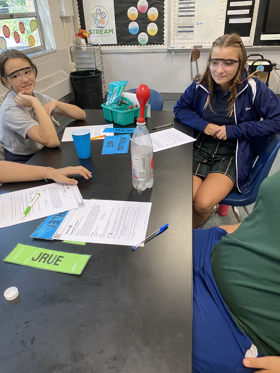 mrs_rabatin's tweet photo. It was a lab day yesterday for grades 8 and 6 at @CAWaterbury! 6th grade studied how liquids move using heat (to model the earth’s interior) and 8th grade experimented with states of matter! https://t.co/nw1xbjtKxB
