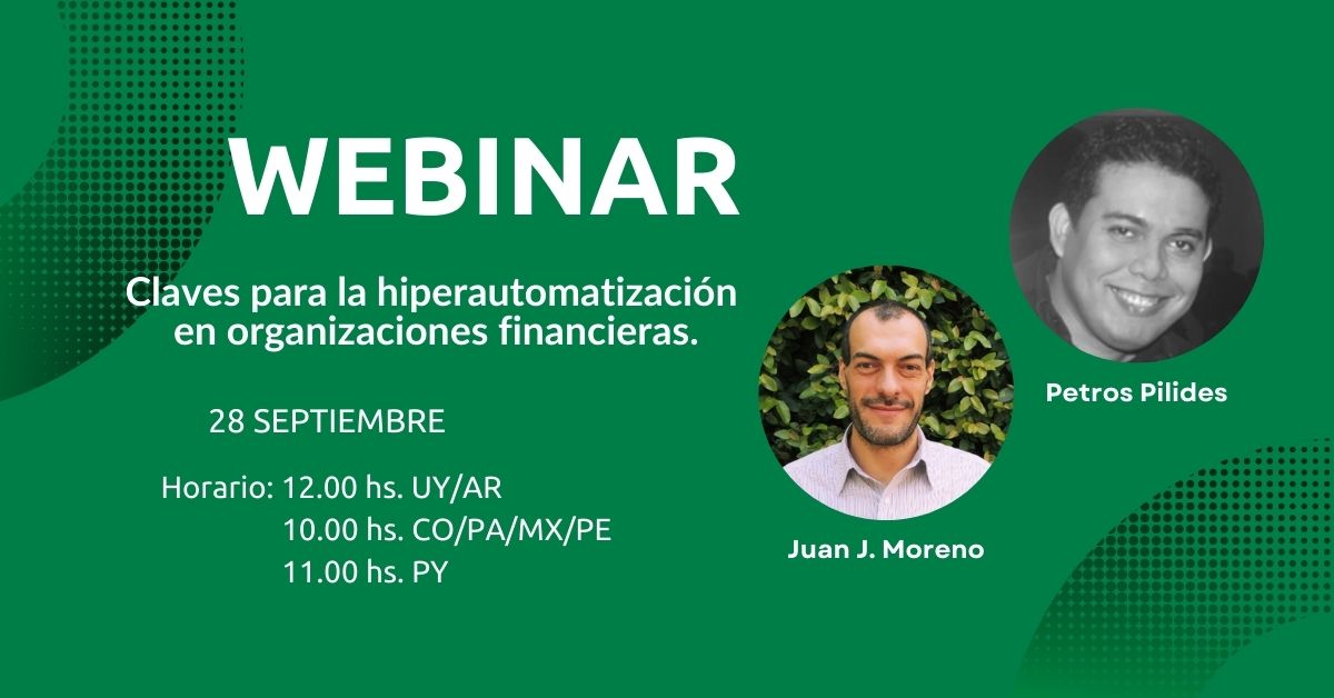INTEGRADOC (@integradoc) on Twitter photo ¡El próximo miércoles tendremos un nuevo Webinar!
Nuestros speakers serán Juan J. Moreno, experto en #BPM, y Petros Pilides, experto en #RPA. Ambos oradores son referentes en cuanto a la temática del evento: la #hiperautomatización.
Regístrate ahora, aquí: bit.ly/3RKgFWM ¡El próximo miércoles tendremos un nuevo Webinar!
Nuestros speakers serán Juan J. Moreno, experto en #BPM, y Petros Pilides, experto en #RPA. Ambos oradores son referentes en cuanto a la temática del evento: la #hiperautomatización.
Regístrate ahora, aquí: bit.ly/3RKgFWM