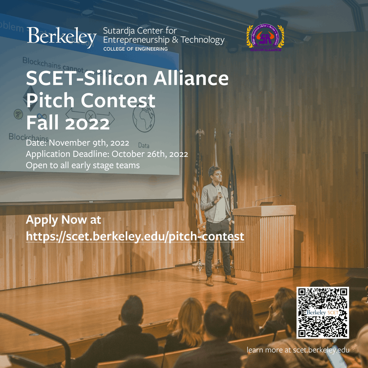 SutardjaCenter's tweet image. SCET-Silicon Alliance Startup Contest is for startup teams who are working on early-stage venture projects. It is a great opportunity to practice your pitching skills and get feedback from industry experts. Apply now at bit.ly/3SfCSw6