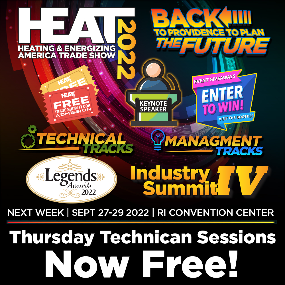 TheHEAT_Show's tweet photo. Thursday Technician Sessions NOW FREE!

Plus Don't Miss Our other Technician, Management, NORA and Women in Energy Sessions.

Remember our Trade Show is FREE - All booths are SOLD OUT!

Visit https://t.co/AEvaQEv4qD or contact Jessica Levaggi at: 617-804-2222 or jessica@nefi.com https://t.co/HZeYULXqXM