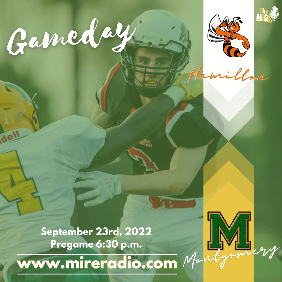 MIREradio's tweet photo. Montgomery looking for 4-0 tomorrow hosting Hamilton. Catch the whole thing live starting at 6:30 pm on https://t.co/9t6q06toiR @FootballMonty https://t.co/QGzlbTwb45