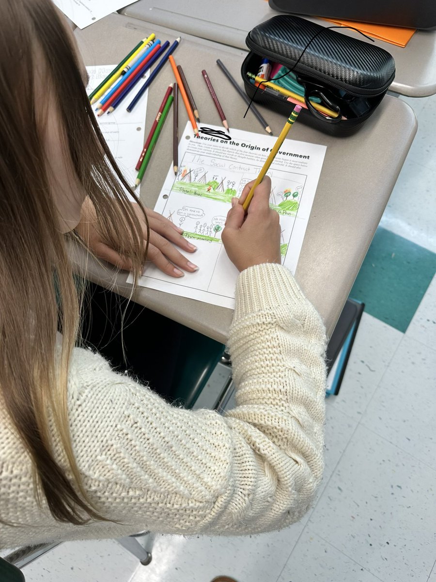 TStewartBMS's tweet photo. Three years, two maternity leaves and one pandemic later, my class returning to Twitter. Excited to get back to sharing and learning here!

Today, students are busy creating cartoons representing theories of the origin of government. Impressed with their creativity! #MTPSPride https://t.co/kM2MvUXVYn