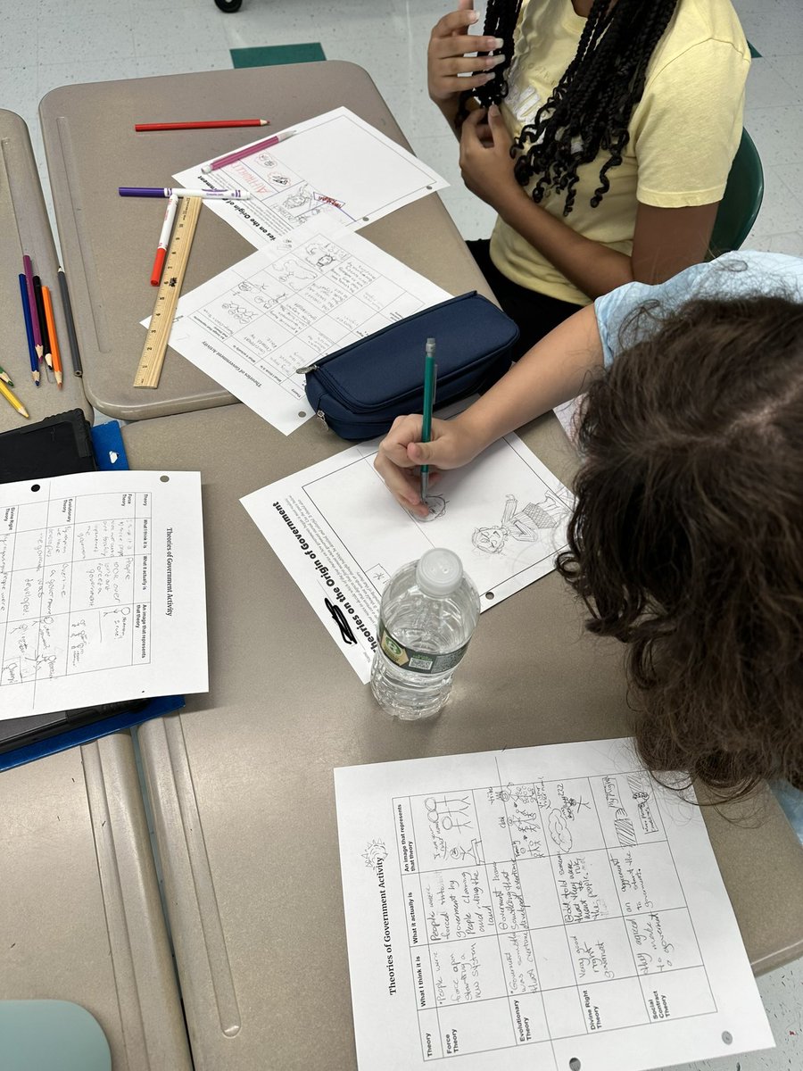 TStewartBMS's tweet photo. Three years, two maternity leaves and one pandemic later, my class returning to Twitter. Excited to get back to sharing and learning here!

Today, students are busy creating cartoons representing theories of the origin of government. Impressed with their creativity! #MTPSPride https://t.co/kM2MvUXVYn
