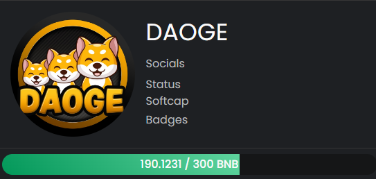daowfather's tweet photo. Over 190bnb in the pool now on whitelist alone. 

The public round starts in roughly 1hr!

Get ready DAOGIES!

https://t.co/aIqqsiQ0g8

#DAOGE #DAOW #BELIEVEINTHEBORK https://t.co/zodic7H7to