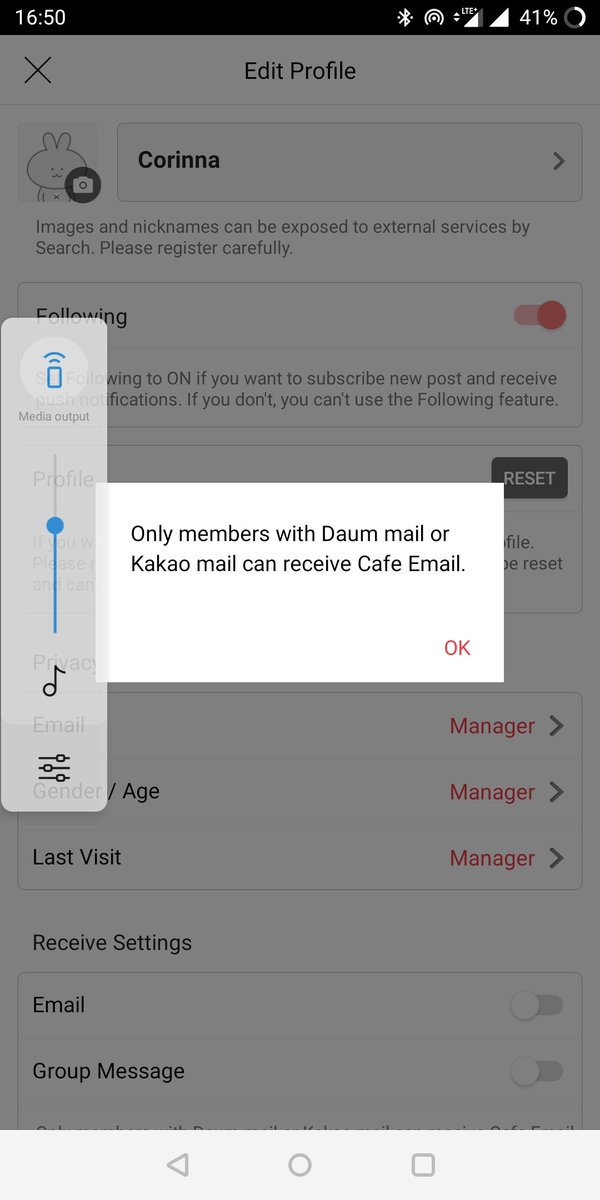 _natsucat_'s tweet photo. @ckinoza If the registered mail is not a kakao or daum mailadress it is impossible to turn that on. What to do then? https://t.co/j2Pl7vdK2y