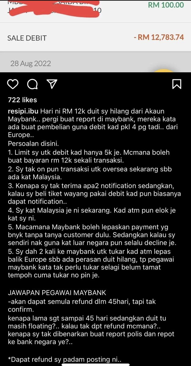 AsyrafRosli_'s tweet photo. Kalau Maybank pon dah tak boleh percaya, nak percaya bank mana lagi? https://t.co/rMJzcF4sp0