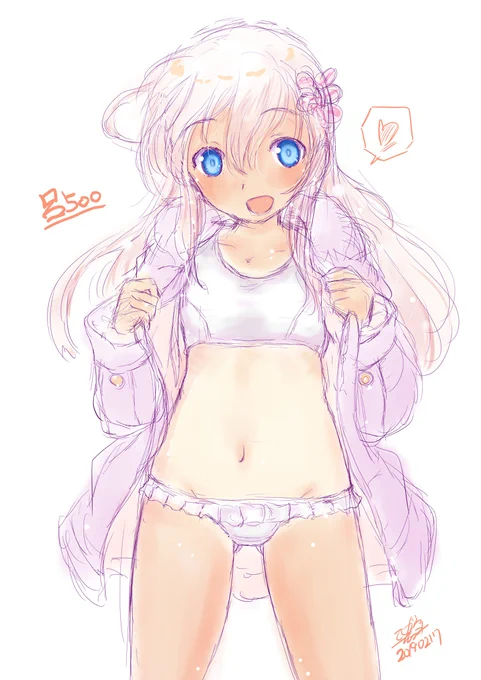 あ、今日ろーちゃん(というかゆーちゃん)進水日だったので過去絵貼る。#艦これ 