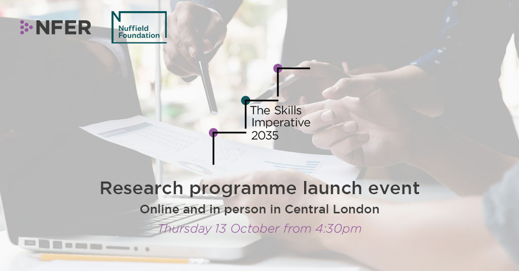 TheNFER's tweet photo. Next month, @AnneMilton will be chairing a hybrid NFER &amp; @NuffieldFound launch of the 'Skills Imperative 2035' research programme, which aims to identify the essential employment skills people will need for work by 2035.

For more info, visit https://t.co/MtcQhsdjJ7 #Skills2035 https://t.co/KefyvJs3sE