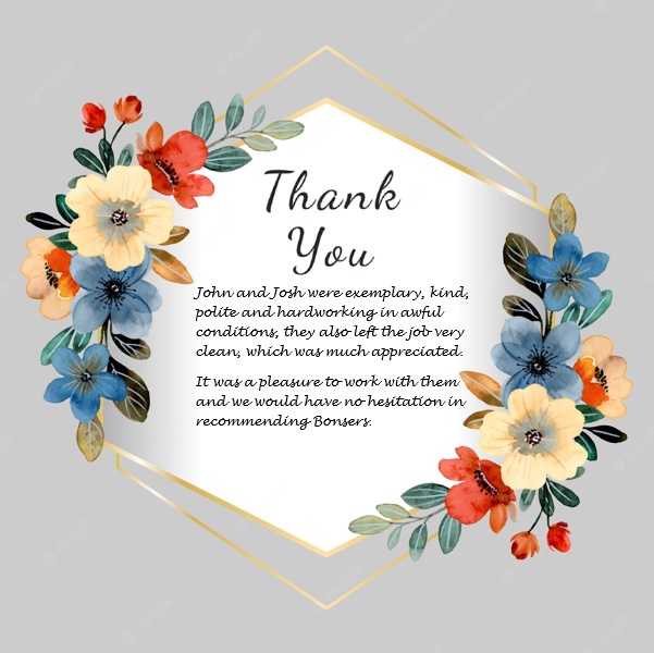 Following works carried out at a property in Warrington we were delighted to receive the below feedback from the client. For all enquiries please email contact@bonsersrestoration.co.uk