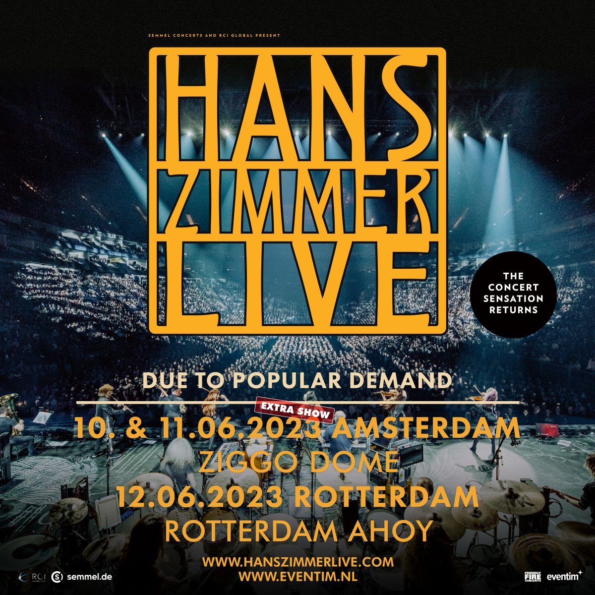 We're delighted to announce a second show in Amsterdam at @ZiggoDome in June 2023. Tickets go on general sale 26/09 at 10am CET 👉 hanszimmerlive.com #HansZimmerLive