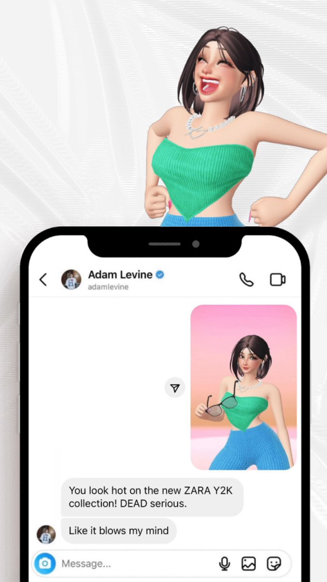 mncquin's tweet photo. Even in the metaverse. 😂 @adamlevine HAHAHAHAH @zepeto_official @ZARA https://t.co/lapuVHK2rS