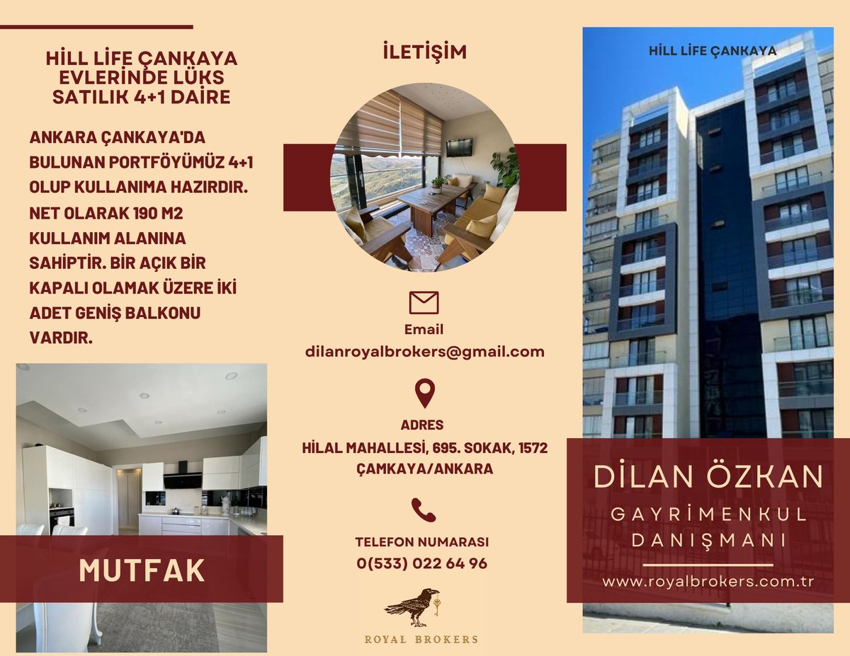 HİLL LİFE ÇANKAYA EVLERİNDE MUHTEŞEM MANZARALI 4+1 YATIRIMLIK FIRSAT DAİRE.

#royal #brokers #gayrimenkul #gayrimenkuldanışmanı #emlak #emlakçı #satılık #lüks #ev #portföy #manzara #huzur #hilllife #çankaya #ankara #fyp