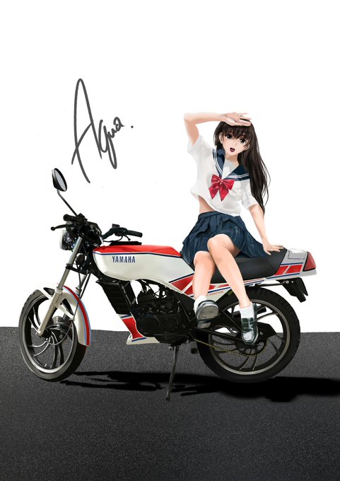 昭和生まれのバイク🏍
#昭和生まれの絵描きさんの絵を魅せて 
#バイク女子 