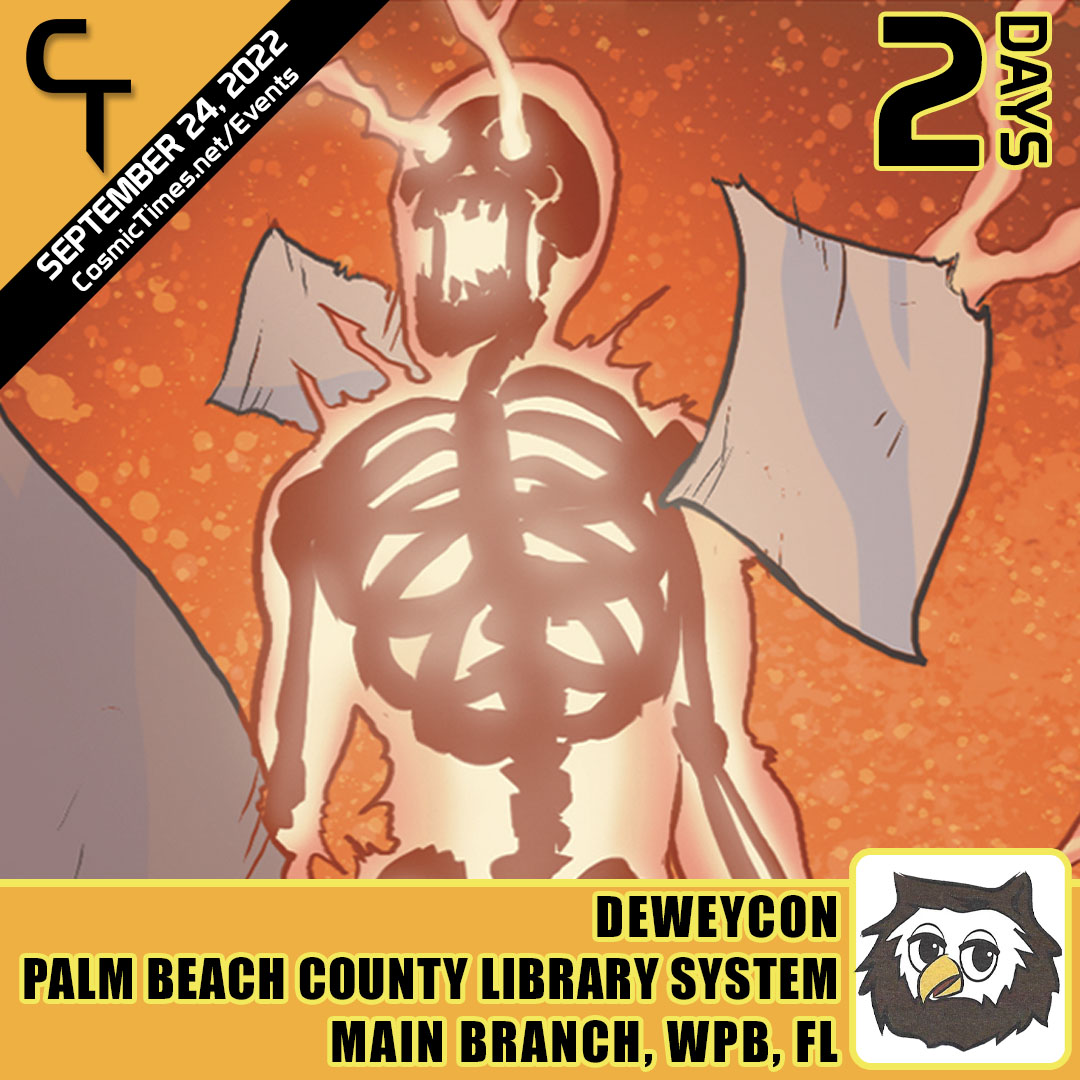 CosmicTimes's tweet photo. Only TWO DAYS until the shockingly AWESOME DeweyCon at the Main Branch of the @pbclibrary! 
Be There and #BeComic!

#CosmicTimes #indiecomics #Robots #DeweyCon #Library #ComicCon #SouthFlorida #GiantRobots https://t.co/TqtIRm5kyA