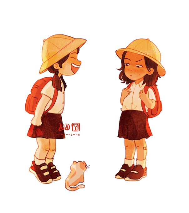 「multiple girls school hat」 illustration images(Latest)