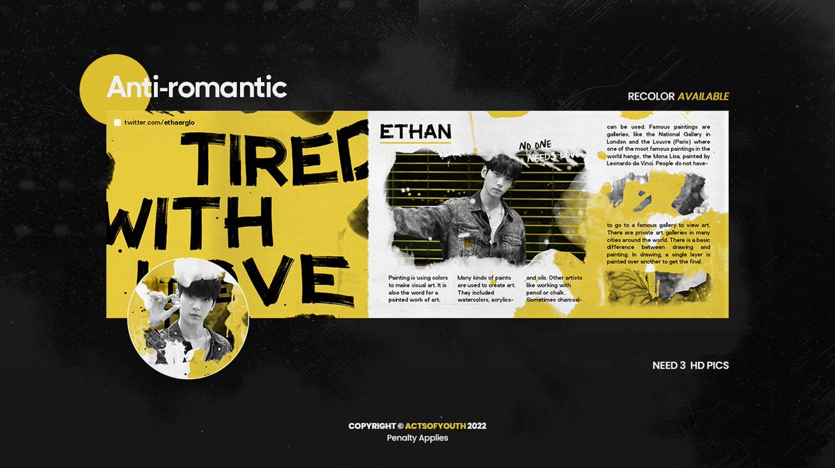 ㅤㅤㅤ
RT tweet ini kalau kamu mau layout 𝗔𝗡𝗧𝗜-𝗥𝗢𝗠𝗔𝗡𝗧𝗜𝗖 dari @ActsOfYouth 
⠀⠀⠀⠀⠀⠀⠀
