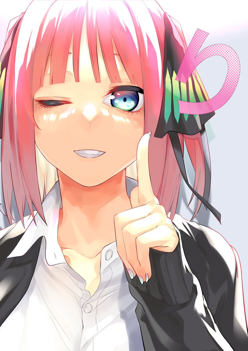 ヨンオさんがTwitterに投稿した中野二乃(五等分の花嫁)のイラスト。