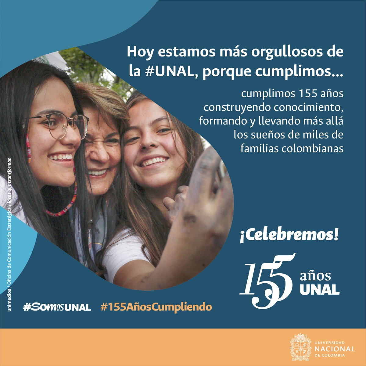 UNALOficial's tweet photo. ¡Somos parte de la #UNAL y estamos orgullosos de serlo! ❤️ Celebremos juntos el cumpleaños de nuestra institución sumándonos a esta gran Twitteratón ¡Todos somos parte de la #UNAL! #SomosUNAL y se lo vamos a contar al mundo #155AñosUNAL https://t.co/OWuHZpejym