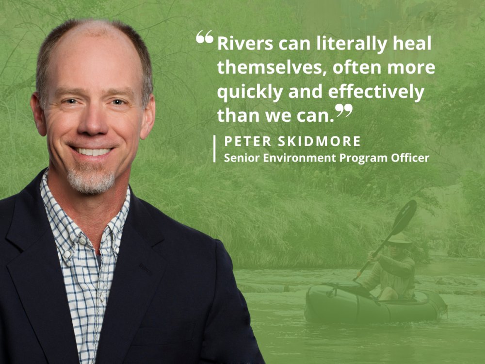 WaltonFamilyFdn's tweet photo. Healthier rivers lead to healthier communities and a healthier planet. By giving rivers the space and freedom they need to thrive, we can build climate resiliency and battle #climatechange through natural processes. #ClimateWeekNYC https://t.co/cOiywPicO7 https://t.co/KgssvLGqLN