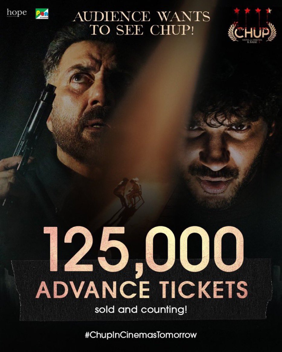 samitreviews's tweet photo. #ChupRevengeOfTheArtist #ChupNextFriday #ChupPublicReview #ChupOn23September #ChupReview COMING SOON!
#advancebooking #ChupInCinemaTomorrow #chupfreeviewsoldout https://t.co/y2ERoldAb2