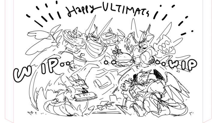Finally got the sketch down for the final piece of merch I'll be making but I think it might take me awhile to finish LMAO 