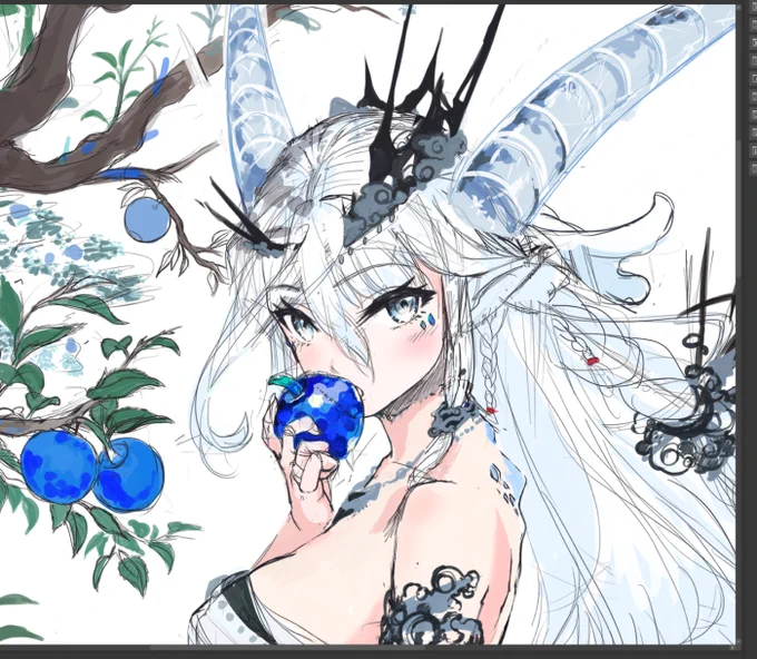 今描いてる絵都合で出来上がったものは来月公開されます 