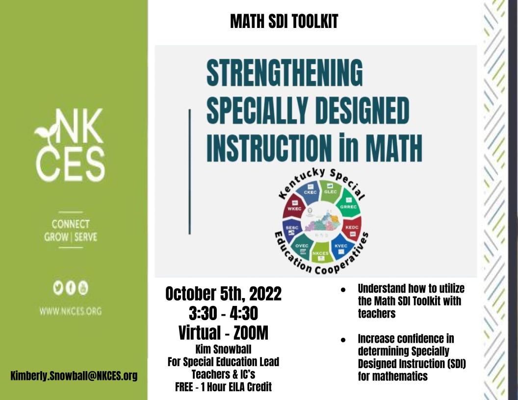 nkcesidea's tweet photo. *CHECK THIS OUT* October 5th professional learning opportunity!! Learn from the best in the biz, @snowballkim, and strengthen your math skills for teaching students with IEPs! #ConnectGrowServe #MathMinded #SpecialEducation https://t.co/JVzTxaKGxE