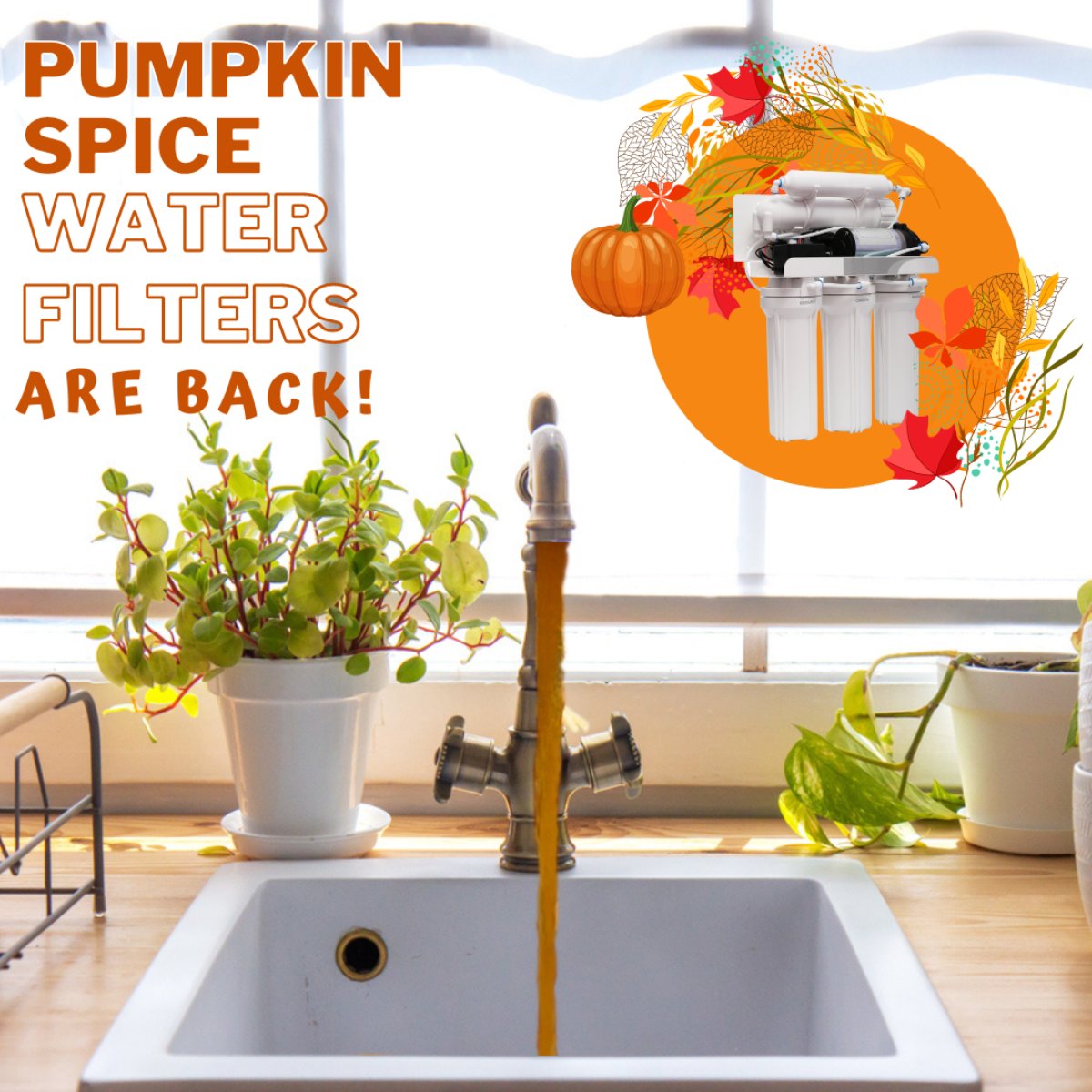Great news! Our pumpkin spice water filter cartridges are back!  Just kidding. That's not a real thing--but maybe it should be? Happy first day of fall!   #RicksPlumbingServiceInc #plumbing #plumber #heating #DrainCleaning #HydroJetting #WaterHeater #WaterLeakDetection