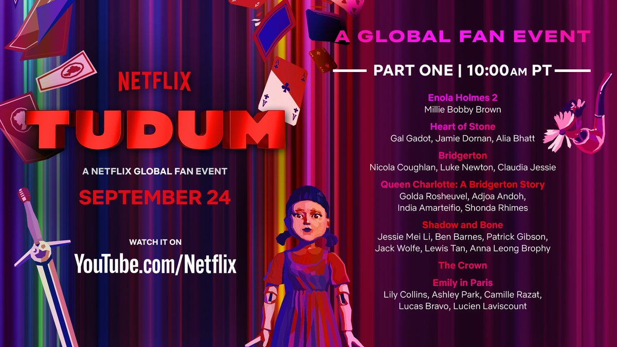 netflix's tweet photo. From Heartstopper’s Tobie Donovan to Heart of Stone’s Alia Bhatt, here’s WHO you can expect to see at #TUDUM on September 24 — so now the only question is, WHAT will they be showing you?? 

There’s only one way to know for sure! Set Your Reminder Now: https://t.co/idStmfn9Ef https://t.co/DEmSCCUgA7