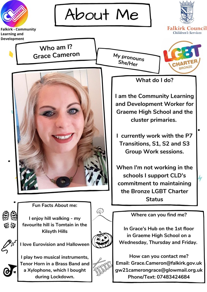 For anyone who doesn't know me or what I do here is a wee introduction.
<a href="/GHSfalkirk/">Graeme High School</a> <a href="/WhitecrossPS/">Whitecross PS</a> <a href="/LauriestonPS/">Laurieston PS</a> <a href="/VictoriaPrimSch/">Victoria Primary</a> <a href="/HallglenPrimary/">Hallglen Primary School</a> <a href="/WestquarterPrim/">Westquarter Primary</a> <a href="/stmargaretsps/">St Margaret's PS</a>
#BecauseOfCLD #YouthWorkChangesLives