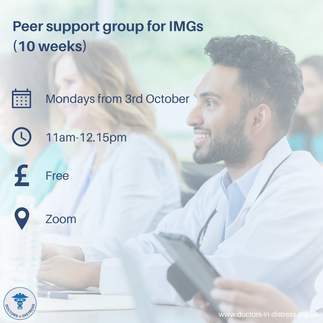 DoctorsDistress's tweet photo. 👇Check out what group programmes we've got coming up this Autumn!
❓Interested and want to find out more? Sign up through our Eventbrite page here: https://t.co/i50OLhX2iP
#doctorsindistress #peersupportgroups https://t.co/akcnwwtdmw