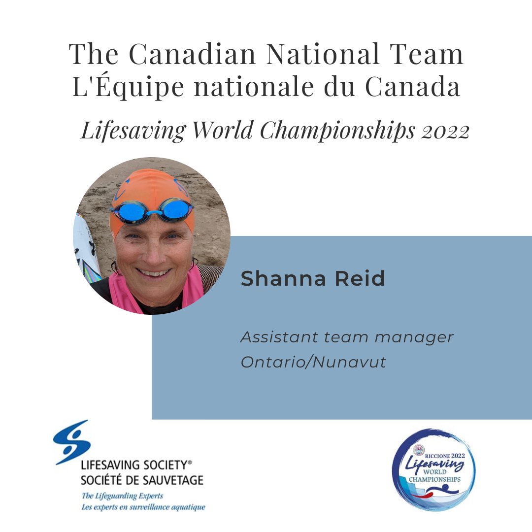 Nous remercions la gérante-adjointe de l'équipe nationale du Canada aux aux Championnats du monde de sauvetage 2022 à Riccione, en Italie, Shanna Reid.