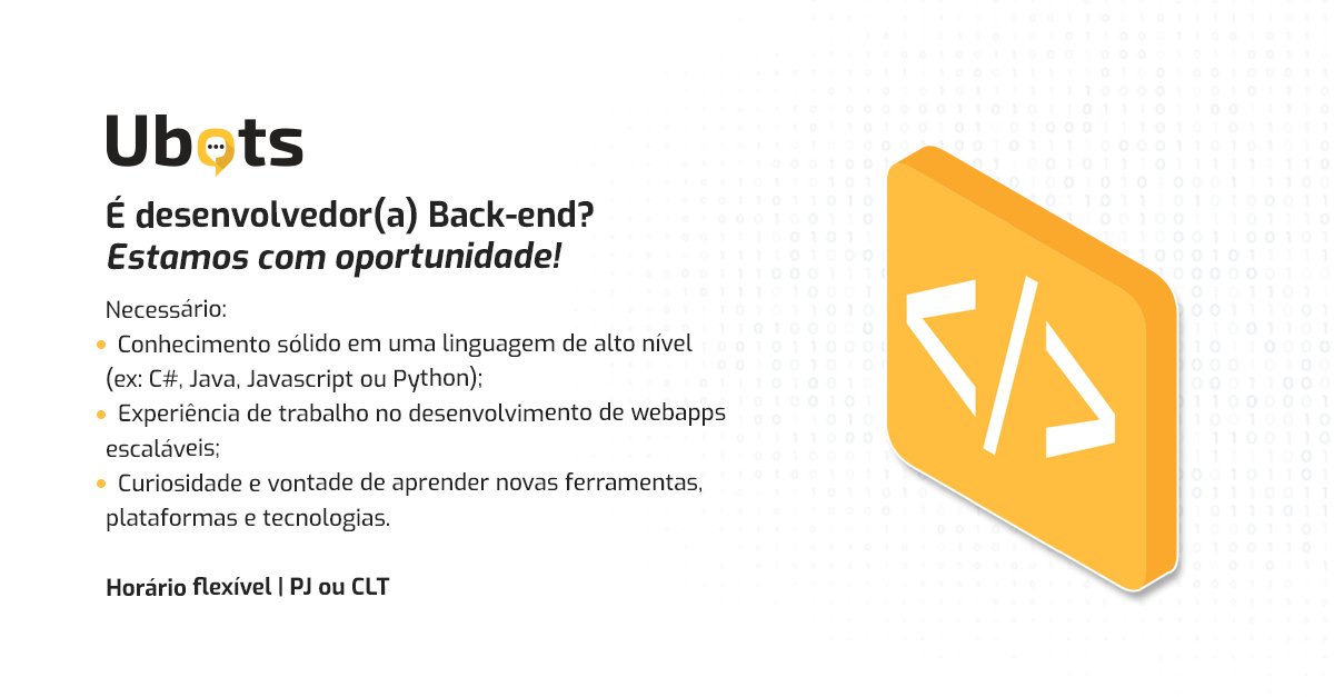 ubotsbrasil's tweet photo. É desenvolvedor(a) back end pleno com experiência e busca um ambiente de trabalho colaborativo, flexível, com uma cultura que estimula o crescimento profissional? Estamos com oportunidade na área! 🤖

https://t.co/NNGU60706k 

@ViUmaVaga #javascript #backend https://t.co/9cT77cea65