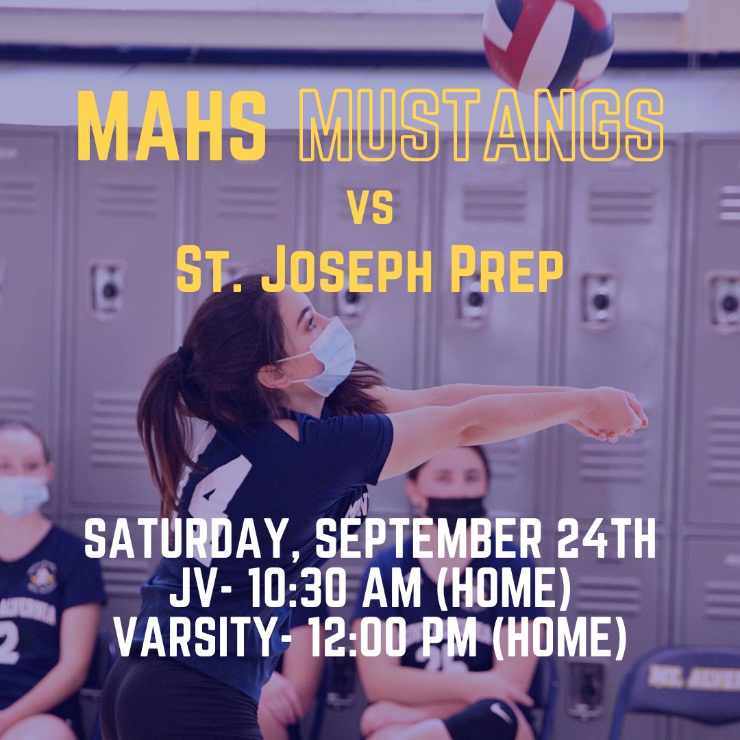 mountalverniahs's tweet photo. IT'S HOMECOMING!! Busy day ahead of us as all of our fall teams play @SJPBostonSports. Check out the schedule of events below:

🏃‍♀️Cross Country 10:30
🏐JV Volleyball 10:30
⚽️Soccer 11:00
🏐V Volleyball 12:00
🎀Cheer will be hosting a bake sale https://t.co/efVsOLK4Gm
