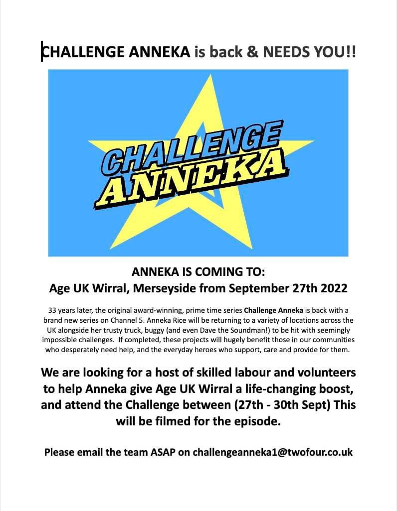 AgeUKWirralCEO's tweet photo. Beyond excited.....please can all my local connections share and share and share!!! https://t.co/fKTVBXuiHL