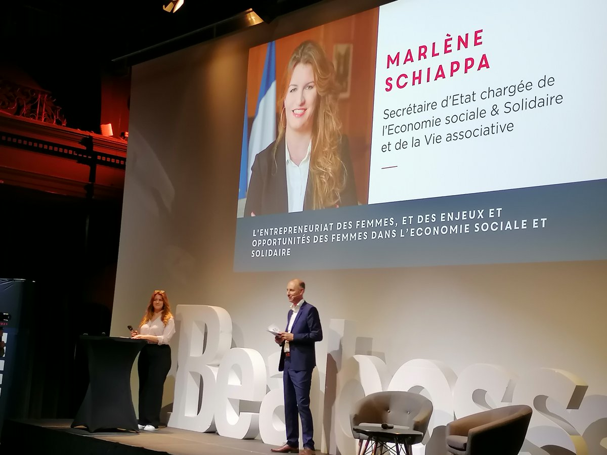 LE MOT DE LA MINISTRE ! 
<a href="/MarleneSchiappa/">🇫🇷 MarleneSchiappa</a> , Secrétaire d’Etat chargée de l’Economie sociale et Solidaire et de la Vie associative, autour de : l’entrepreneuriat des femmes, des enjeux et des opportunités des femmes dans l’Economie sociale et solidaire. 

<a href="/Beaboss_mag/">Be a Boss</a>