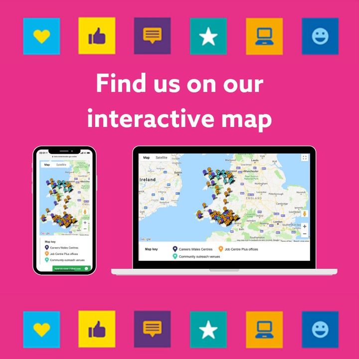 CareersWales's tweet photo. Did you know that we have careers centres across Wales? 🗺️

We can help you to plan your career, prepare to get a job, and find and apply for the right apprenticeships, courses and training.

Find your nearest location here 👉 https://t.co/pIWe149Cjv https://t.co/R2iPz1DjGt