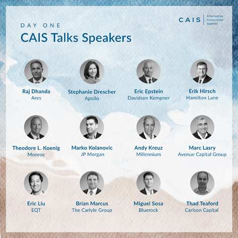 Day 1 CAIS Talks Announced! 

With our inaugural CAIS Alternative Investment Summit just a month away, here's a look at speakers and firms hosting CAIS Talks on October 18th. 

Interested in joining us? Apply today! lnkd.in/eNXnCfur