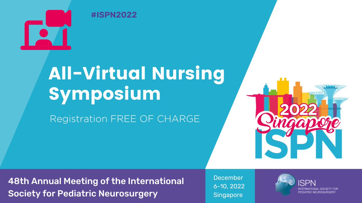 The #ISPN2022 Nursing Symposium will be entirely virtual 🖥 👨‍⚕️👩🏽‍⚕️Nurses all around the world are invited to learn about how to provide the best nursing care for neurosurgical children. Registration is now open! 👉 bit.ly/3C0IeGg