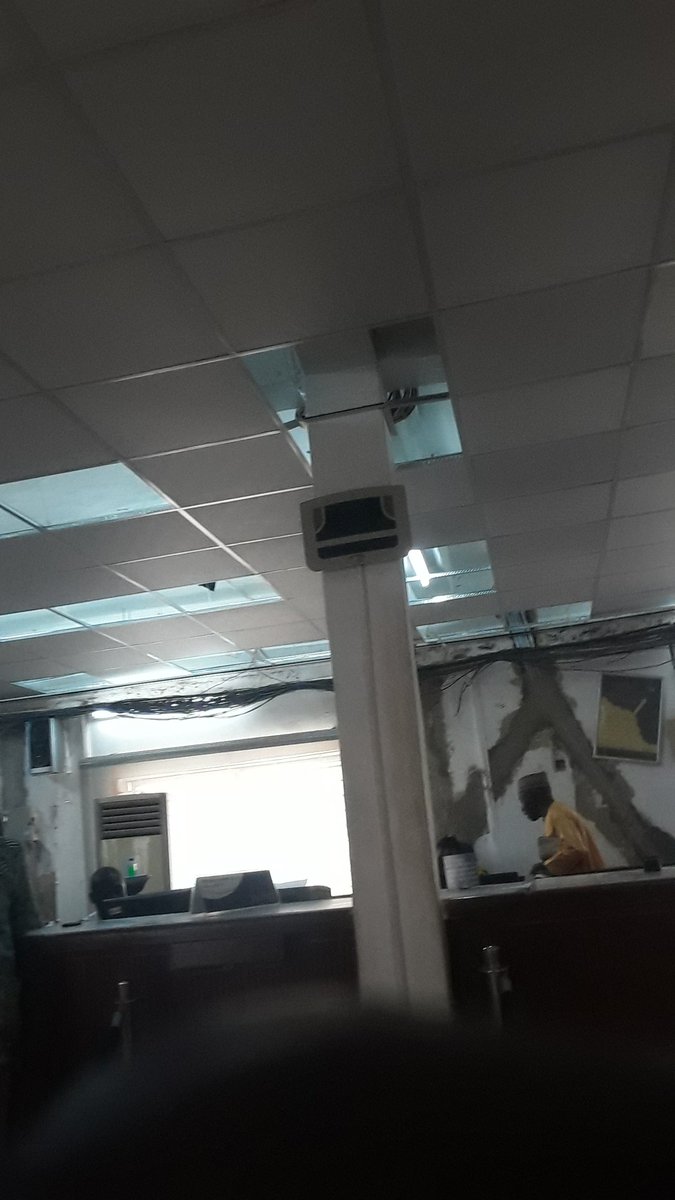 Sleek_Davidson's tweet photo. @FirstBankngr do you now feel so smug and condescending to your customers that you feel this kind of environment should be acceptable to them? I've seen crack houses in movies and some are brighter looking than this branch of yours at ijebu-ode, poor AC-ing too. Fix it! Jeez! https://t.co/5ygiocPDXV