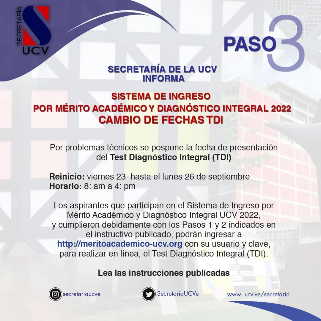 Secretaría  UCV tweet media