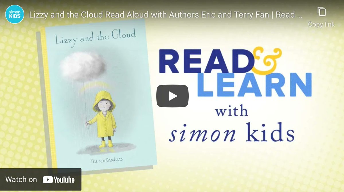 kidlithq's tweet photo. Lizzy and the Cloud Read Aloud with Authors @opifan64 and #TerryFan | Read & Learn with @SimonKIDS 🌧 https://t.co/oLCDcAMaUd https://t.co/6hIkuV9tum