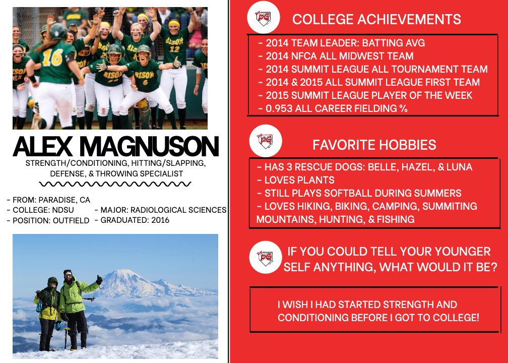 pgsiouxfalls's tweet photo. Next up, we have Alex Magnuson.
Alex knows how to push the athletes while still making the process enjoyable! She also LOVES being active and enjoying the outdoors.
We are so thankful to have Alex on our team here at The PG!
#BetterTogether #LetsGetStrong https://t.co/DwyIPQv0q7