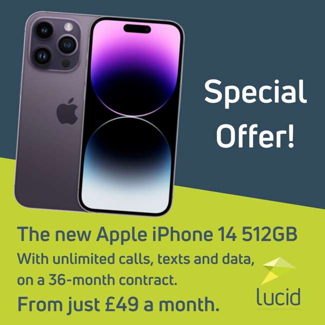 Looking for a great deal on the new iPhone 14? With unlimited texts, calls and data from just £49 a month, we've got you!

#LucidGroup #iPhoneDeal #iPhone14 #MobileDeals